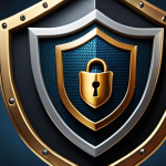A company shield protecting against cyber attacks, symbolizing data security and trust.